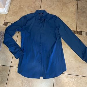 Theory slim fit blue button up